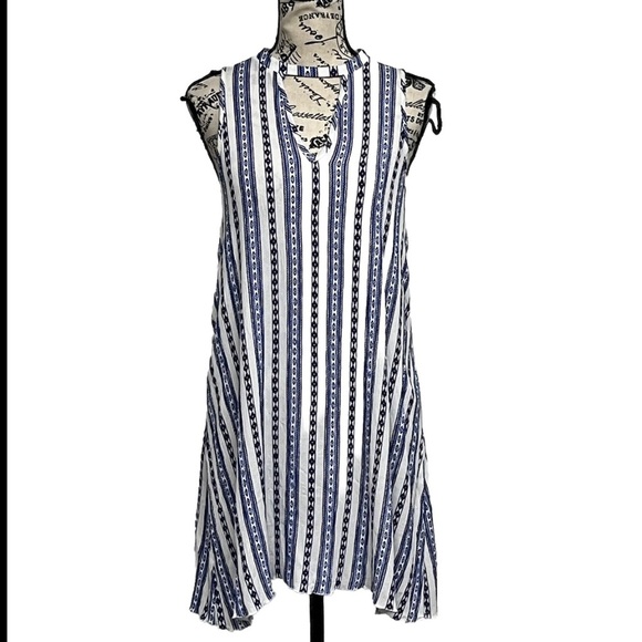 ELAN Aztec Southwest Womens Mini Dress S Boho Peasent Swing Shift Festival - Picture 1 of 8